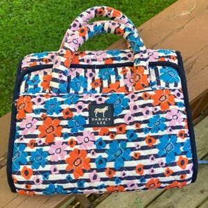 Dabney Lee blue floral travel cosmetic bag